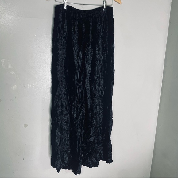 Ralph Lauren Country Velvet Pull On Pants Wide Leg Black Vintage Size‎ 10 - Picture 1 of 4